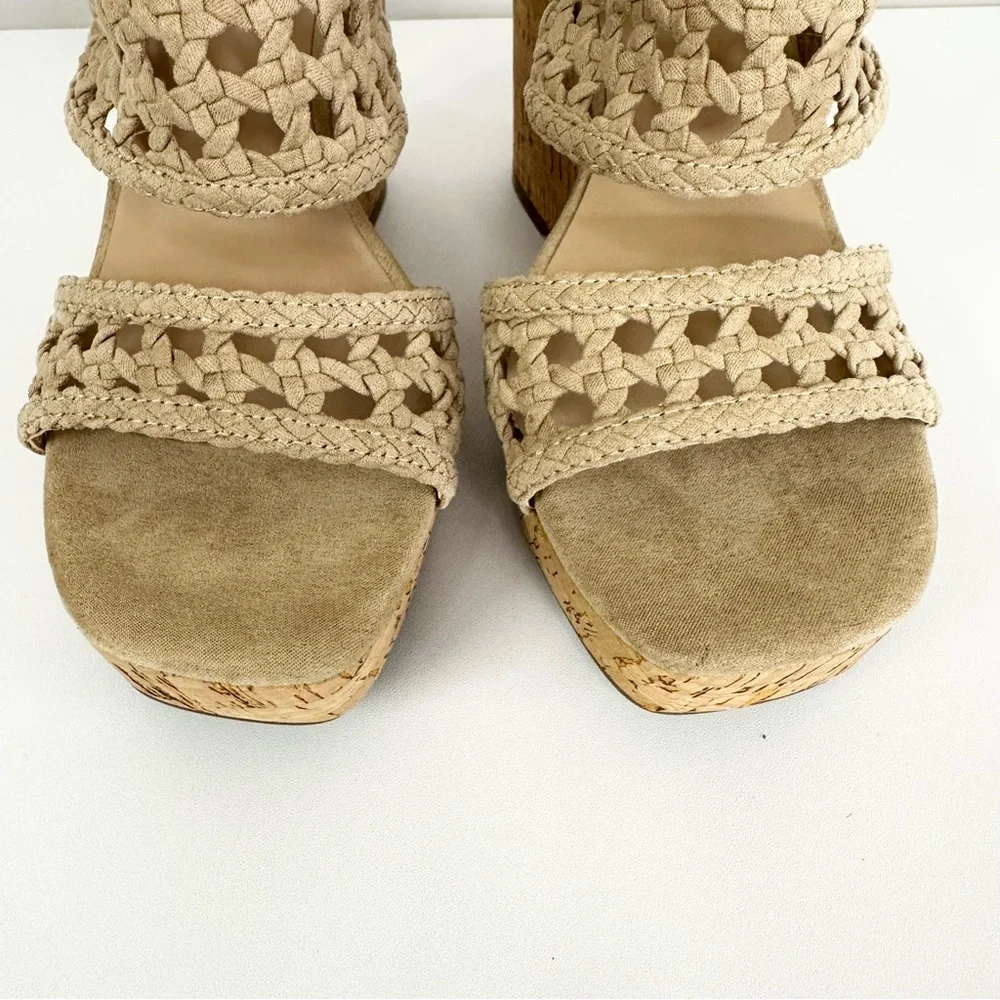 Mix No. 6 Wedge Heel Sandals Jesper Crochet Woven Cork Women’s Size 8.5M - Picture 3 of 11